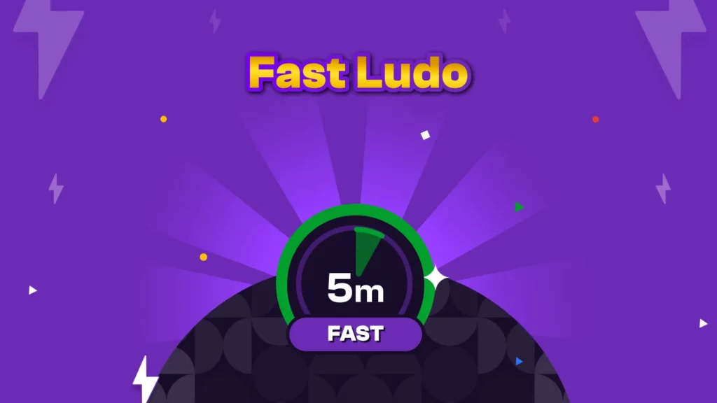 Image describing Fast Ludo variant of Ludo Campeões which allows users to win money in just 5 minutes